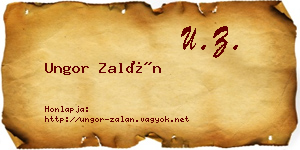 Ungor Zalán névjegykártya